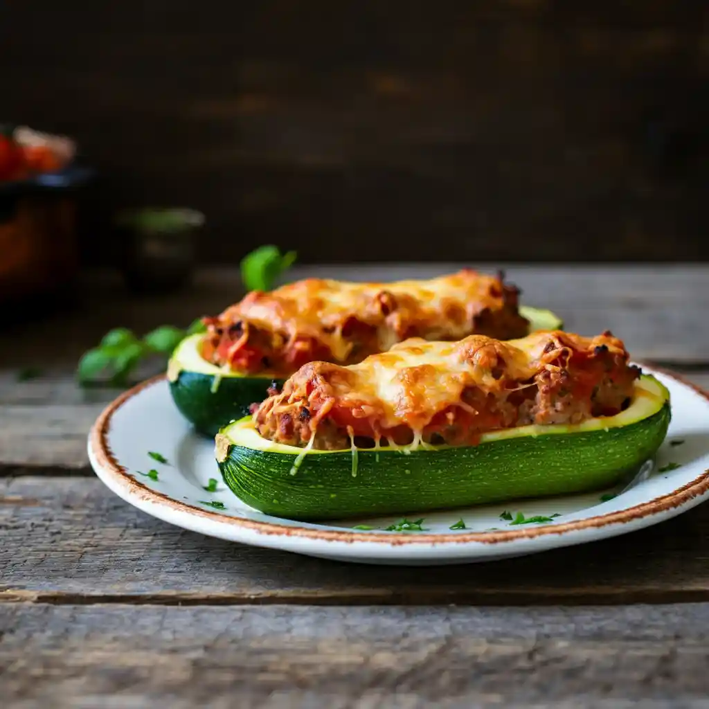 Gefüllte lange Zucchini